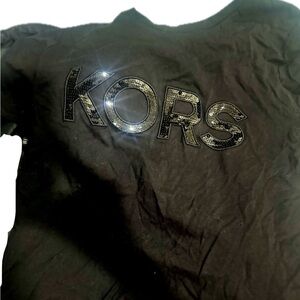 NEW! Women’s Michael Kors Black T-Shirt with Sequins "KORS" Size M